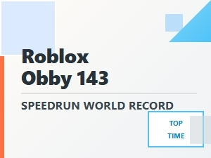 Roblox Obby 143 Speedrun: World Record Run